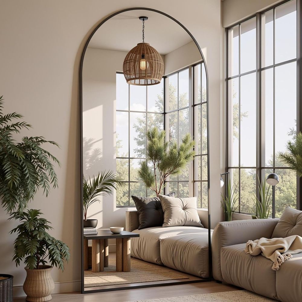 Arch Mirror Leaning - 76x34 Oversized Full Length Mirror with