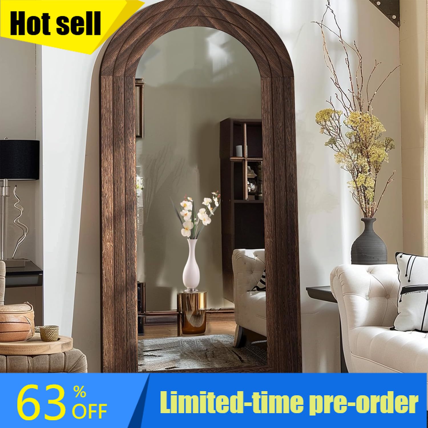 Arched Full Length Mirror with – обзор и цена Arch Mirror Leaning