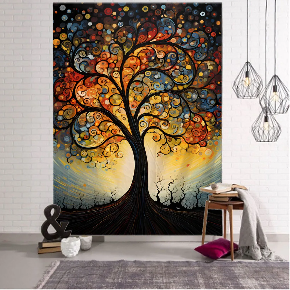 Vibrant Swirl Tree Tapestry -  – обзор и цена Interior Design Office Space