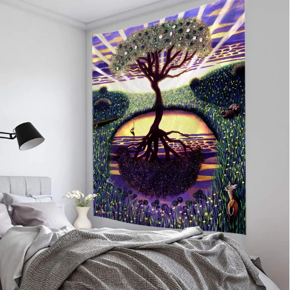 Vibrant Swirl Tree Tapestry -  – обзор и цена Interior Design Office Space