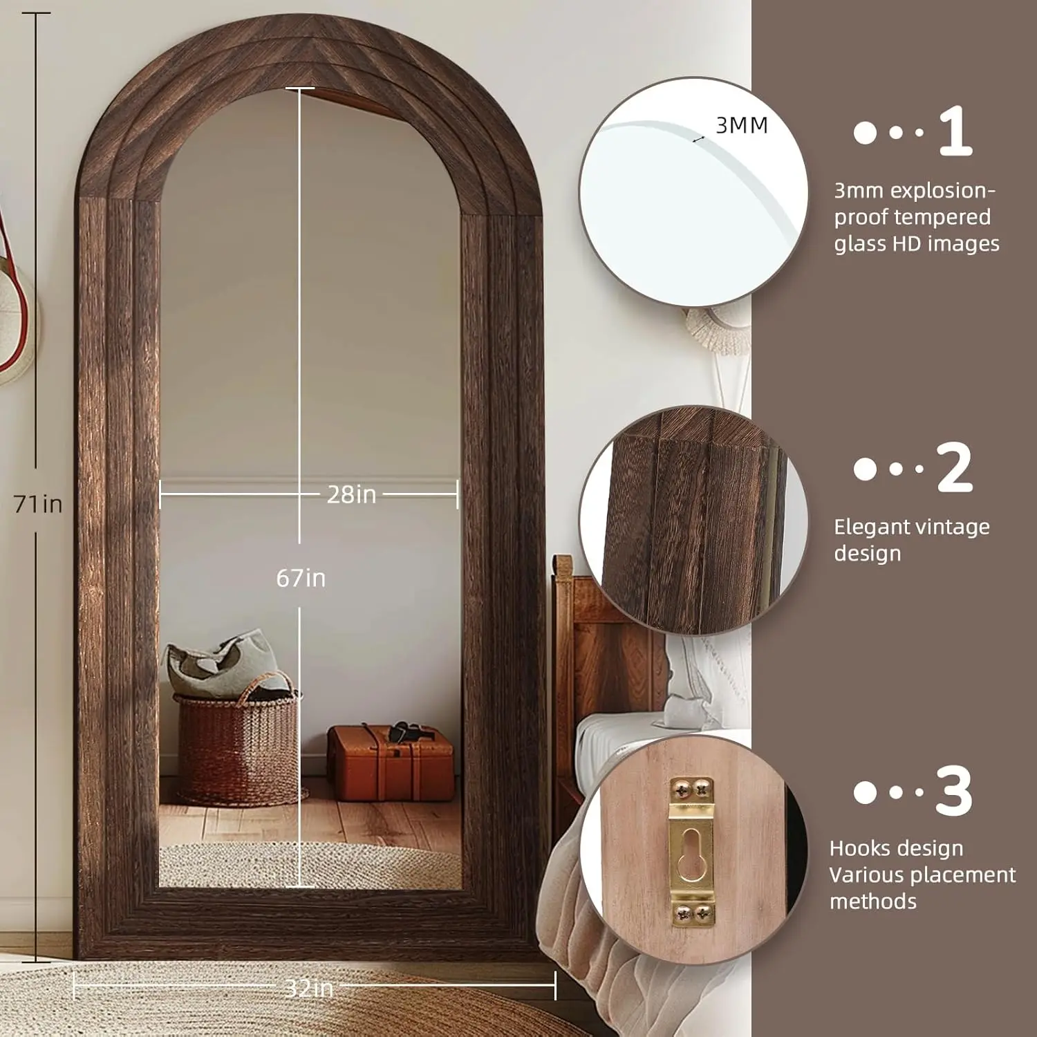 Arched Full Length Mirror Soli – обзор и цена Arch Mirror Leaning